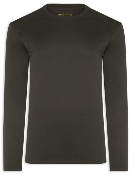 Camiseta Masculina Manga Longa Interlock – Marrom