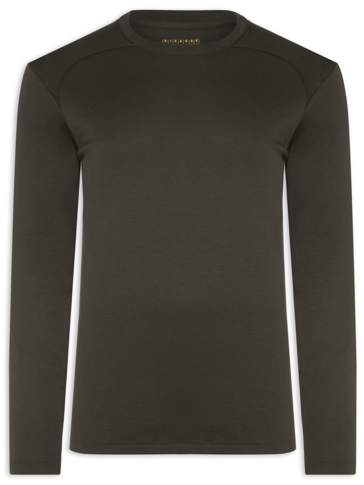 Camiseta Masculina Manga Longa Interlock Marrom Ricardo Almeida