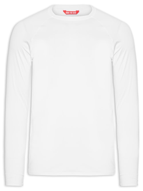 Camiseta Masculina Manga Longa Lisa - Branco