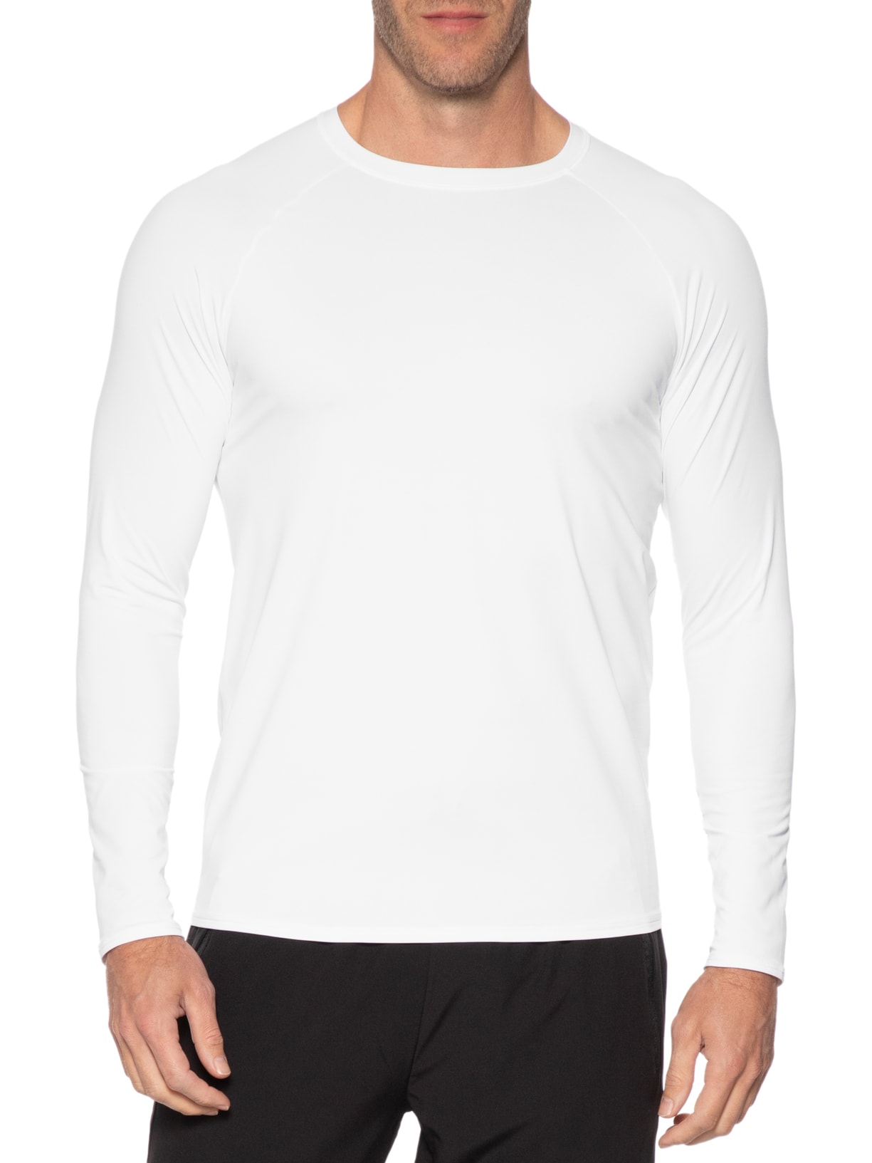 Camiseta Masculina Manga Longa Lisa Branco Body For Sure