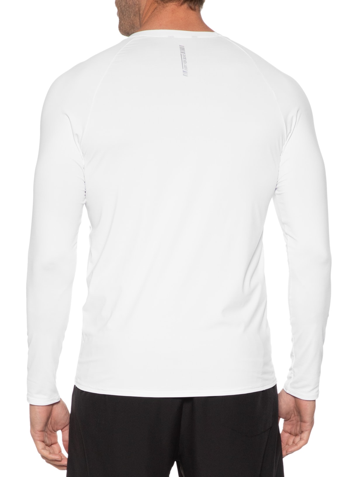 Camiseta Masculina Manga Longa Lisa Branco Body For Sure