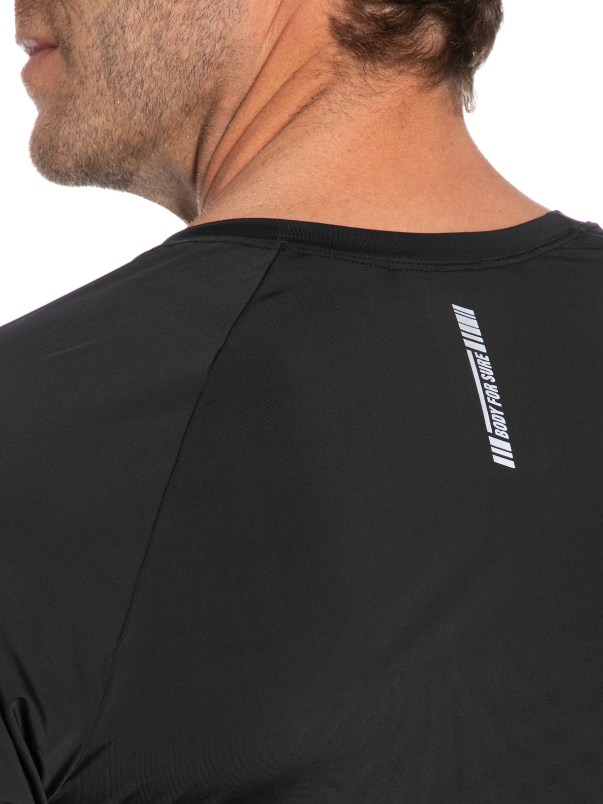 Camiseta Masculina Manga Longa Lisa Preto Body For Sure