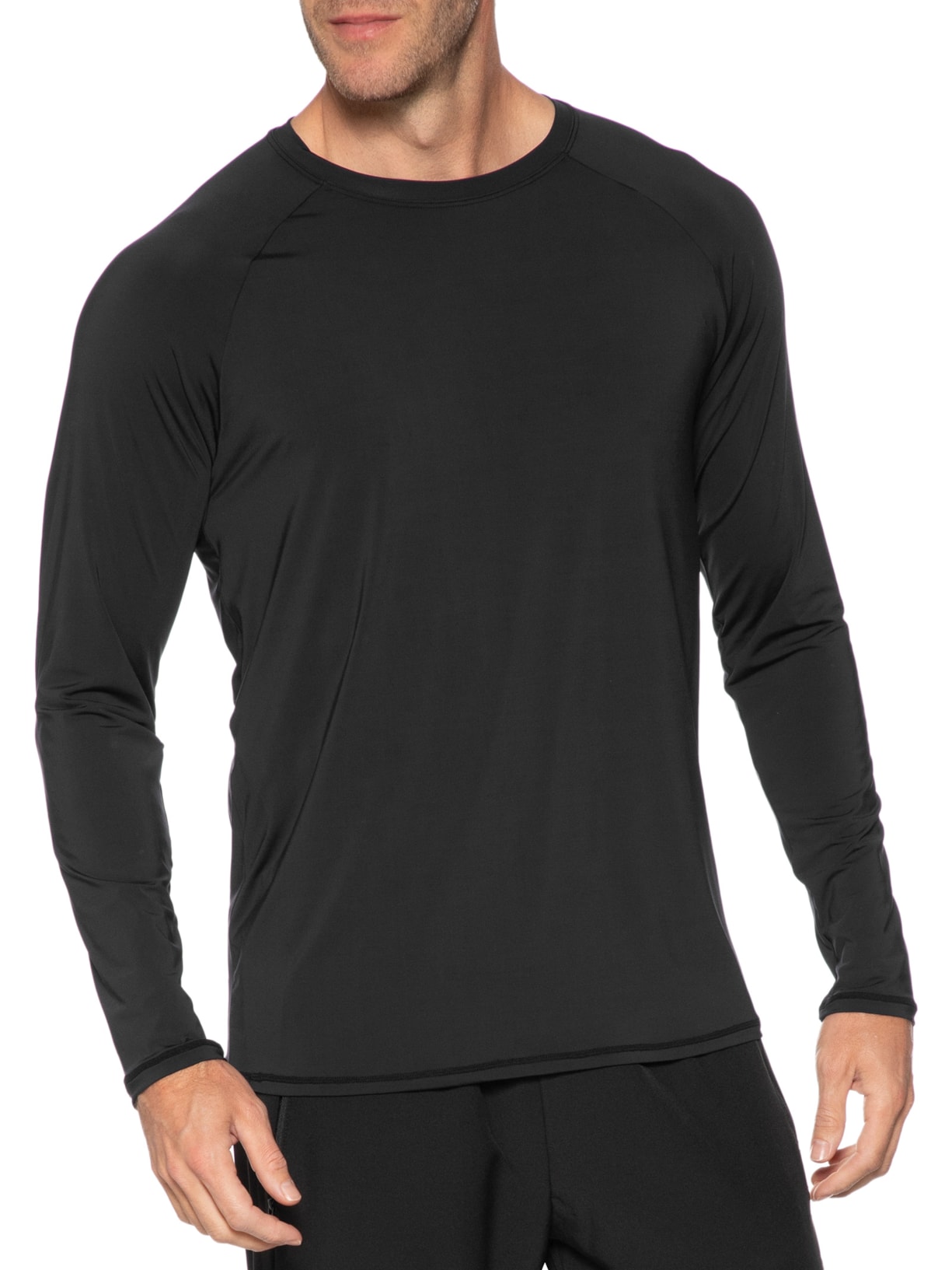 Camiseta Masculina Manga Longa Lisa Preto Body For Sure