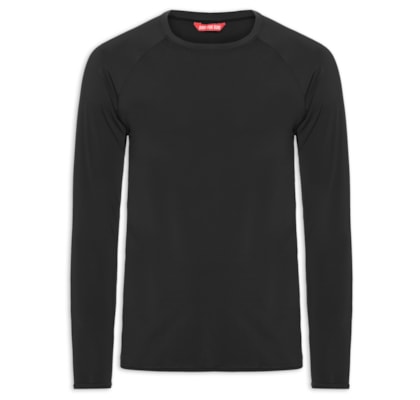 Camiseta Masculina Manga Longa Lisa - Preto