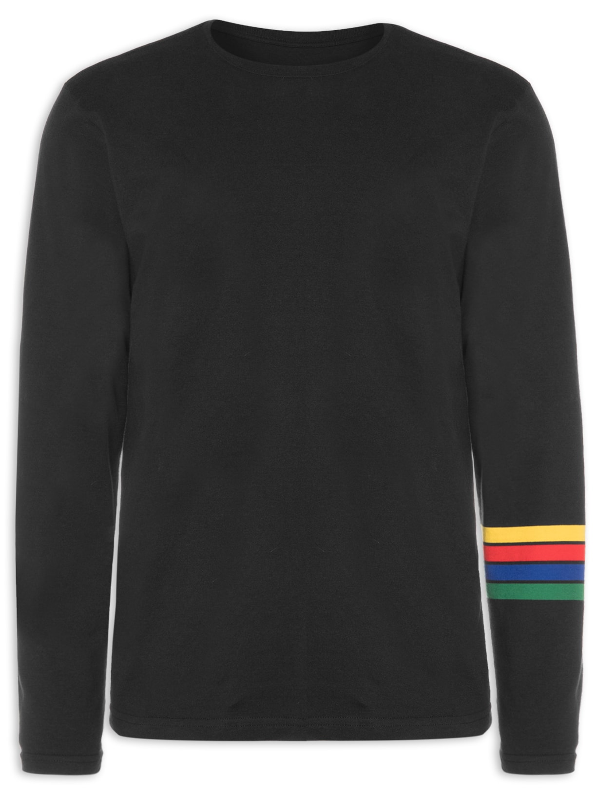 Camiseta Masculina Manga Longa Local Stripes - Preto