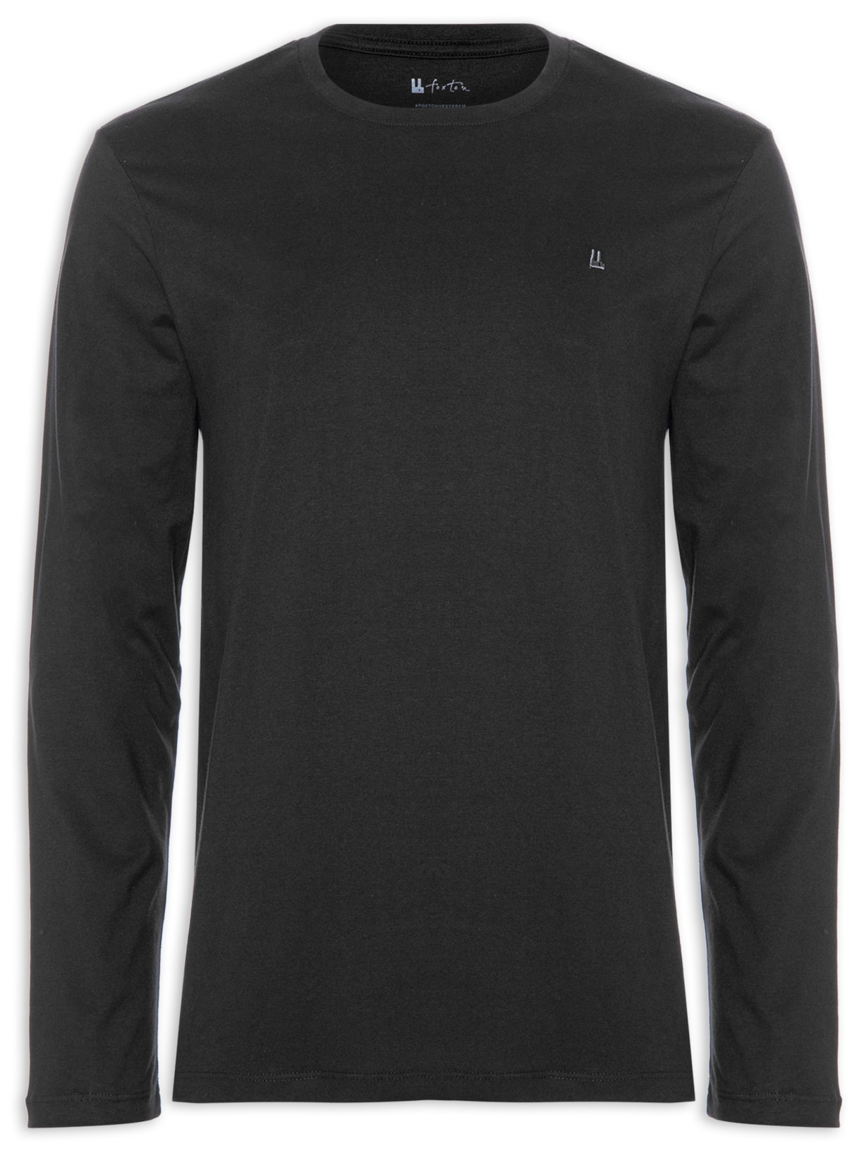 Camiseta Masculina Manga Longa Logo - Preto