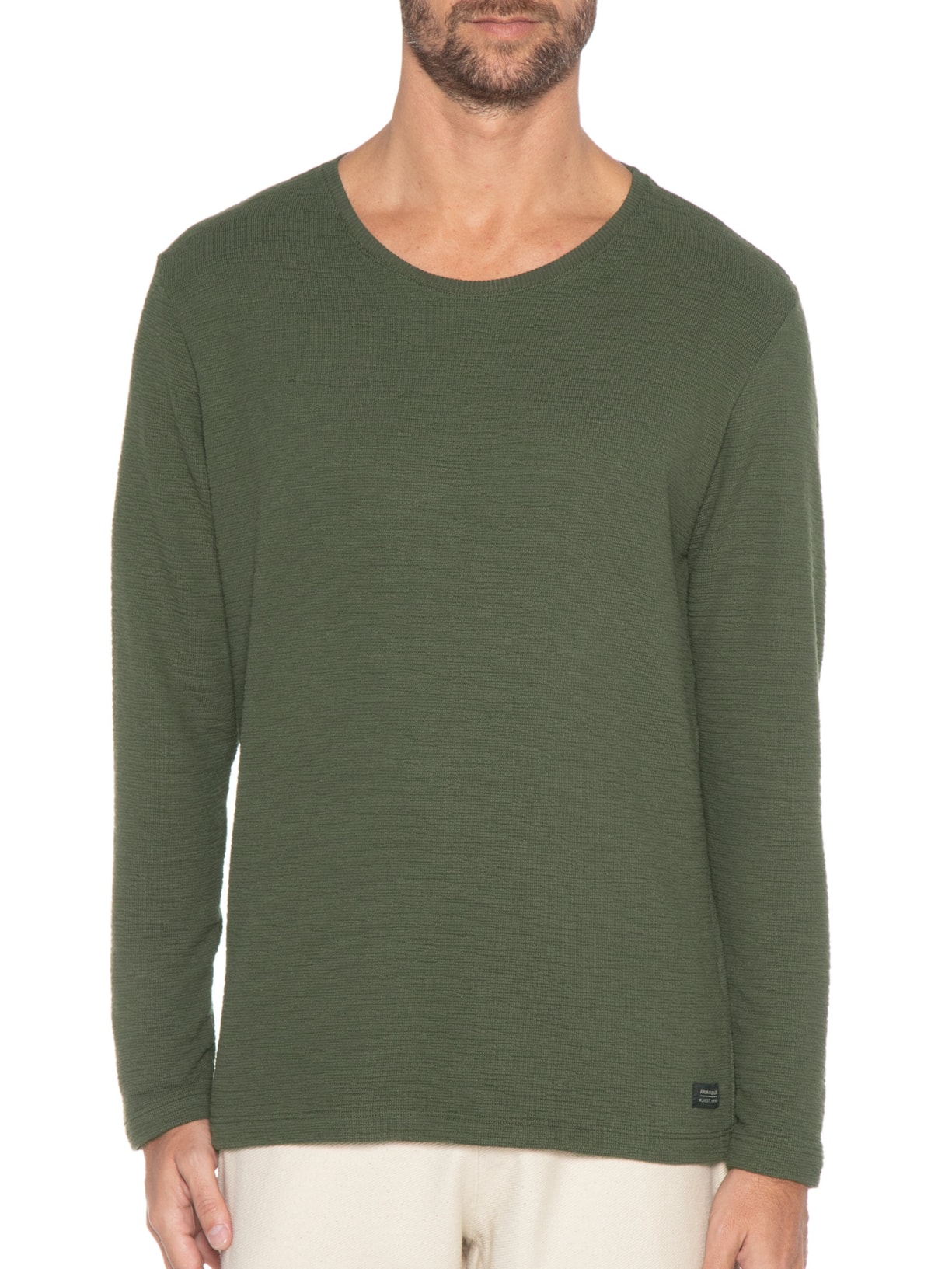 Camiseta Masculina Manga Longa Malha Free Verde Armadillo