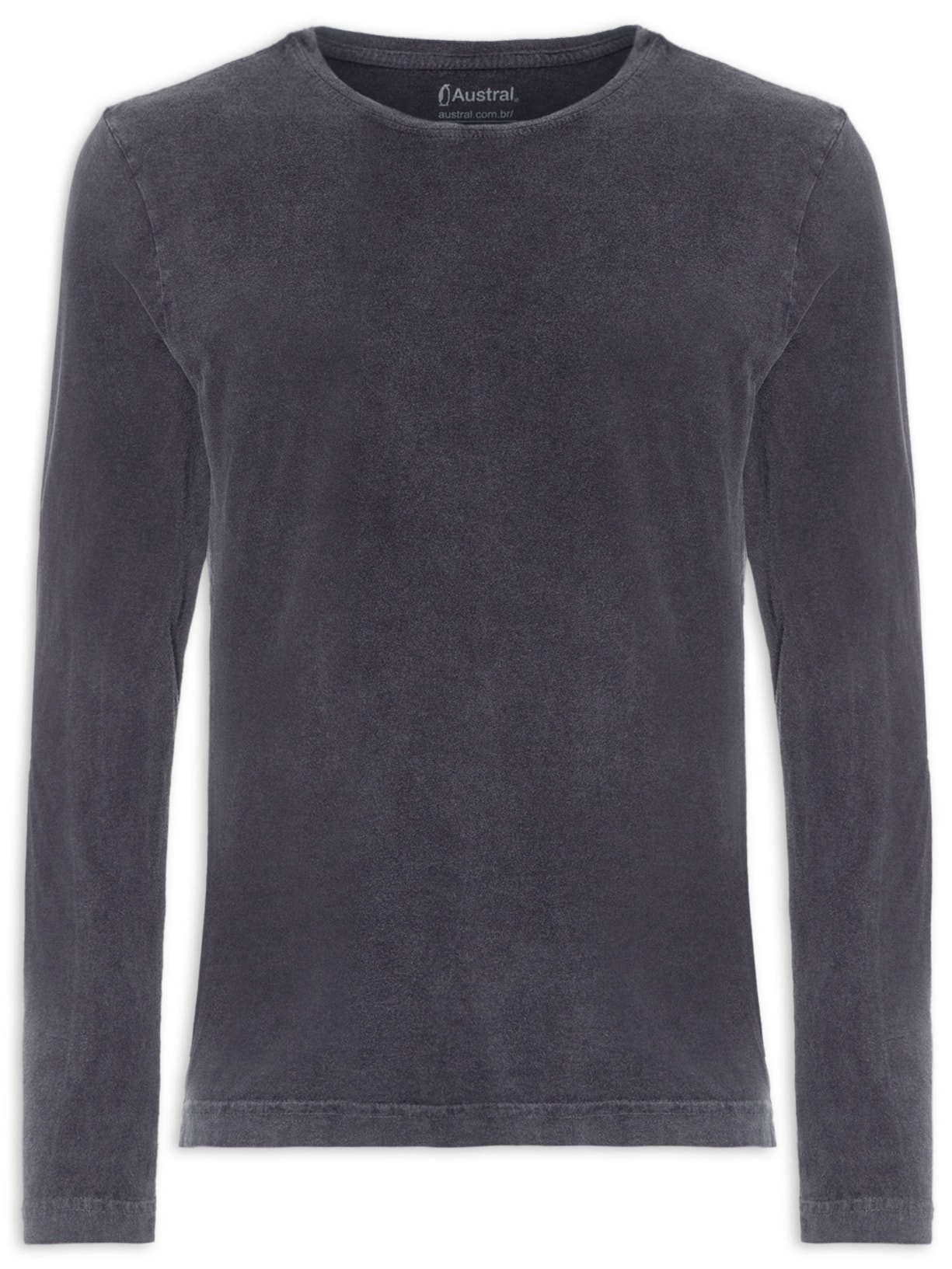 Camiseta Masculina Manga Longa Marmorizada - Preto