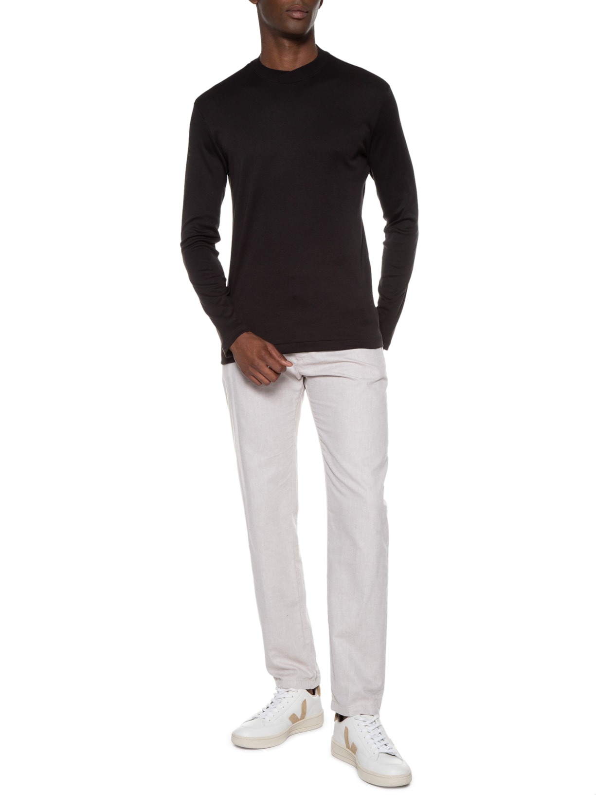 Camiseta Masculina Manga Longa Mpro Gola Transpassada Hd B Preto Ricardo Almeida