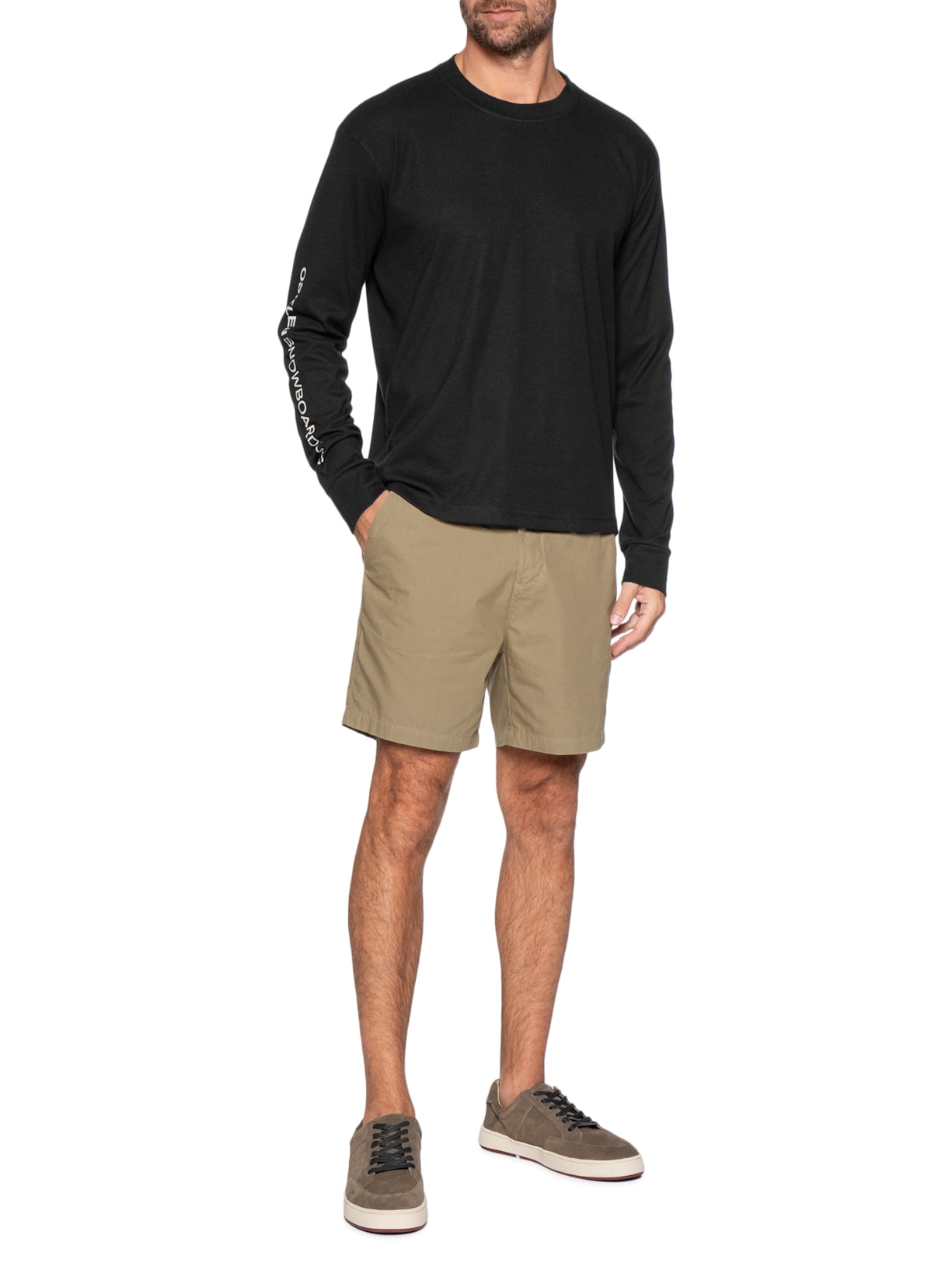 Camiseta Masculina Manga Longa Osk Snowboarding Preto Osklen