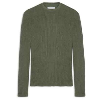 Camiseta Masculina Manga Longa Over Rustic Canelado - Verde