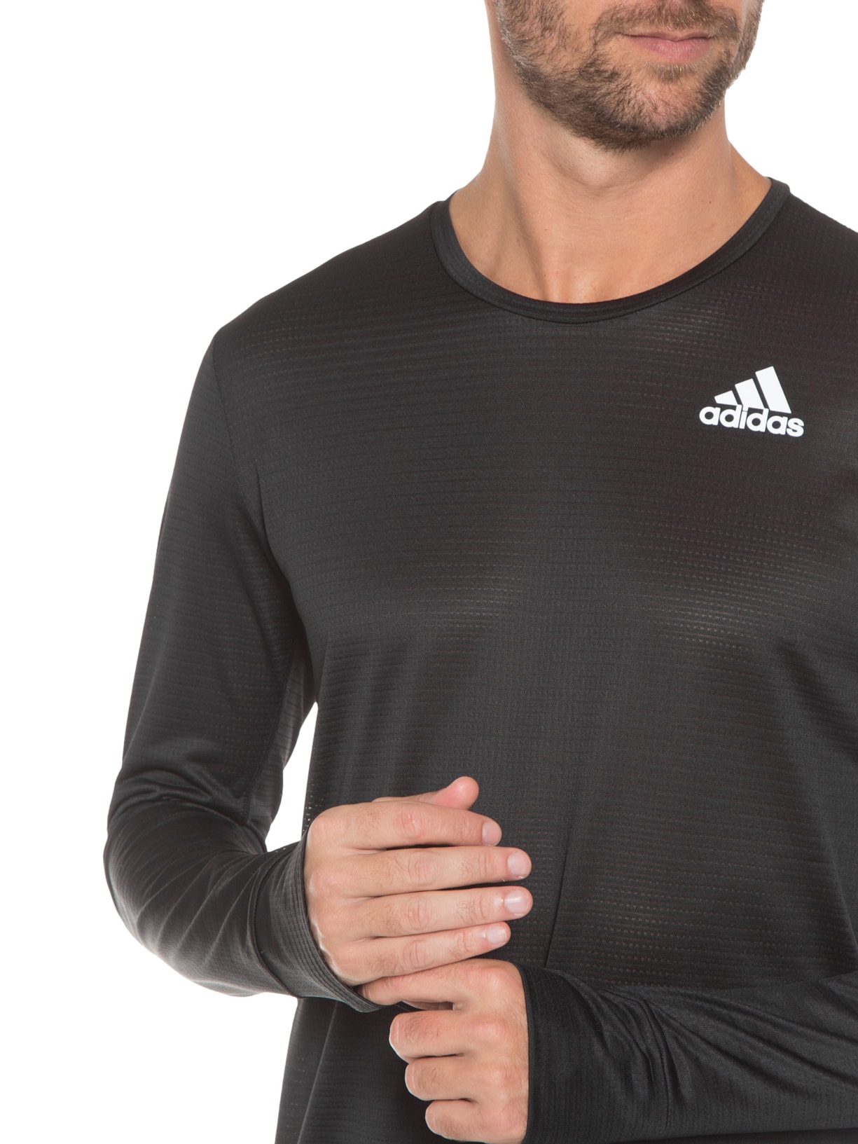 Camiseta Masculina Manga Longa Own The Run Preto Adidas