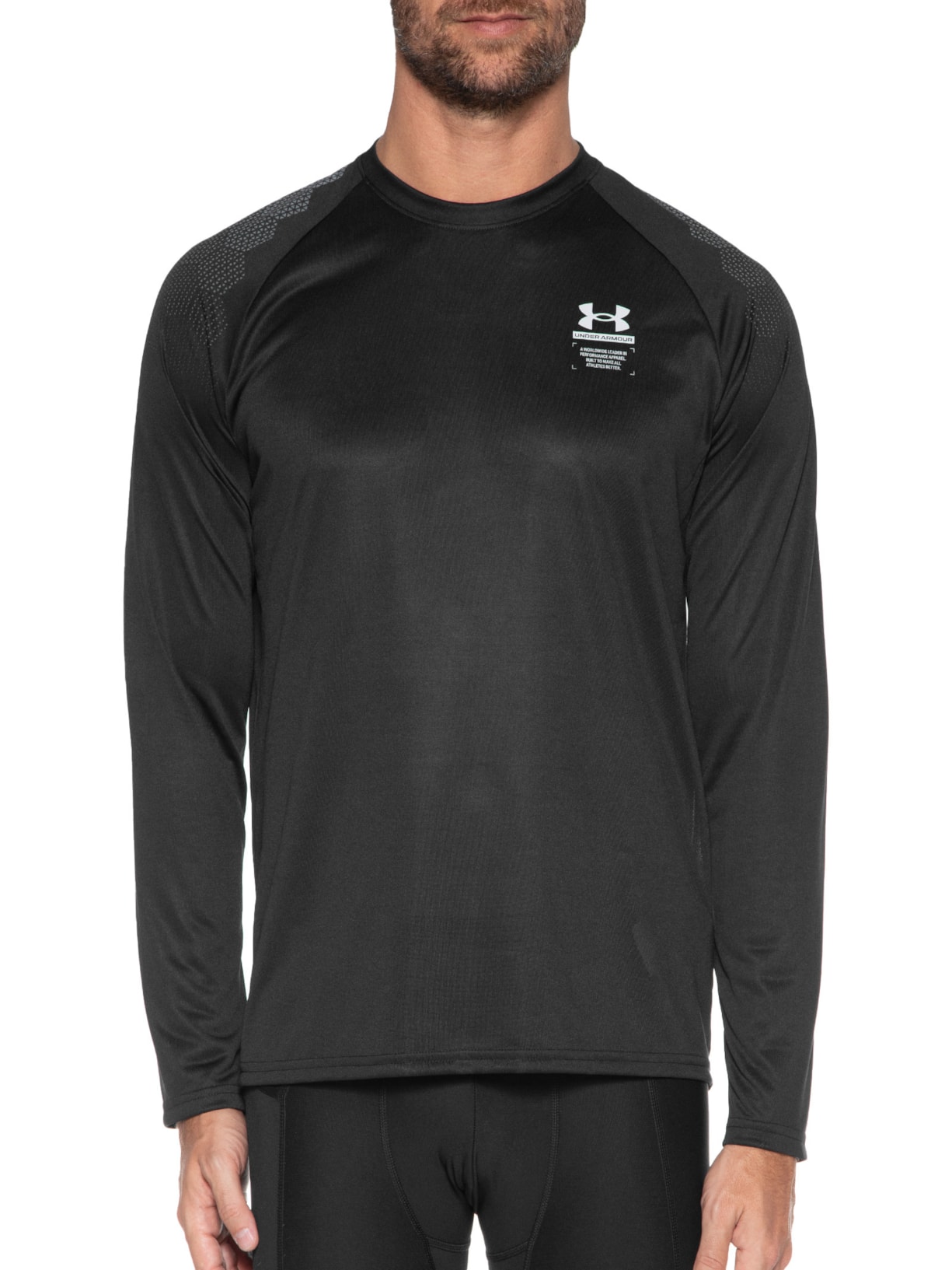 Camiseta Masculina Manga Longa Prin Preto Under Armour