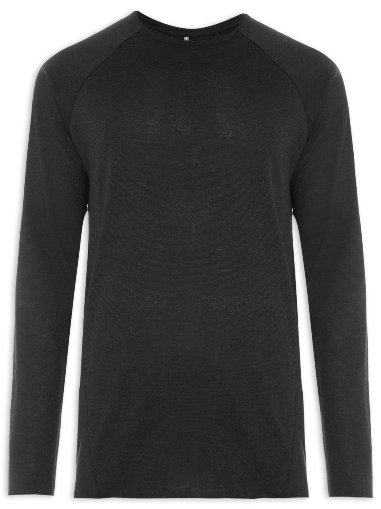 Camiseta Masculina Manga Longa Recorte Yogue - Preto