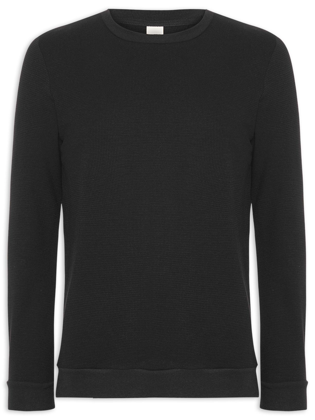 Camiseta Masculina Manga Longa Regular - Preto