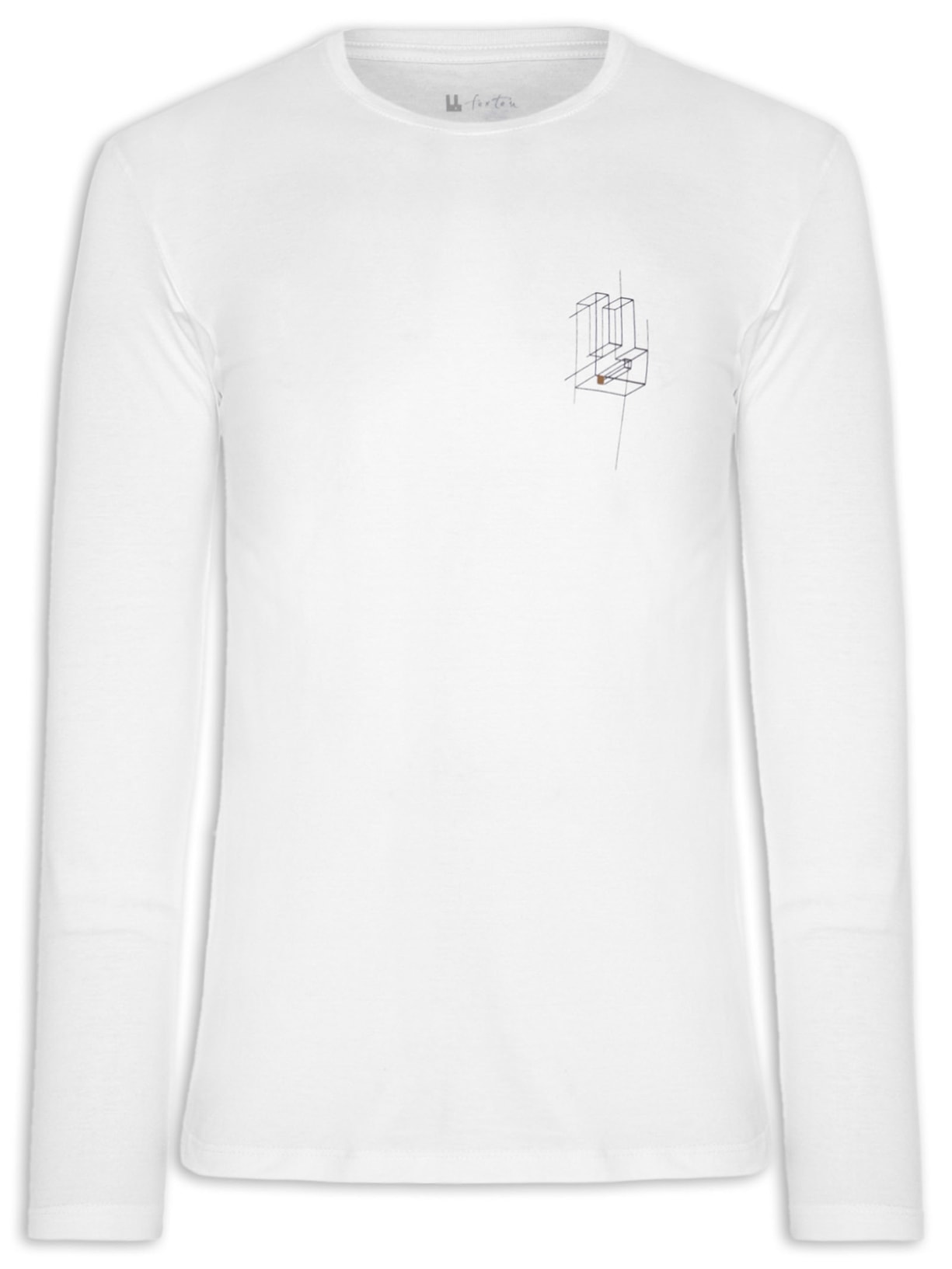 Camiseta Masculina Manga Longa Silk Wired - Branco