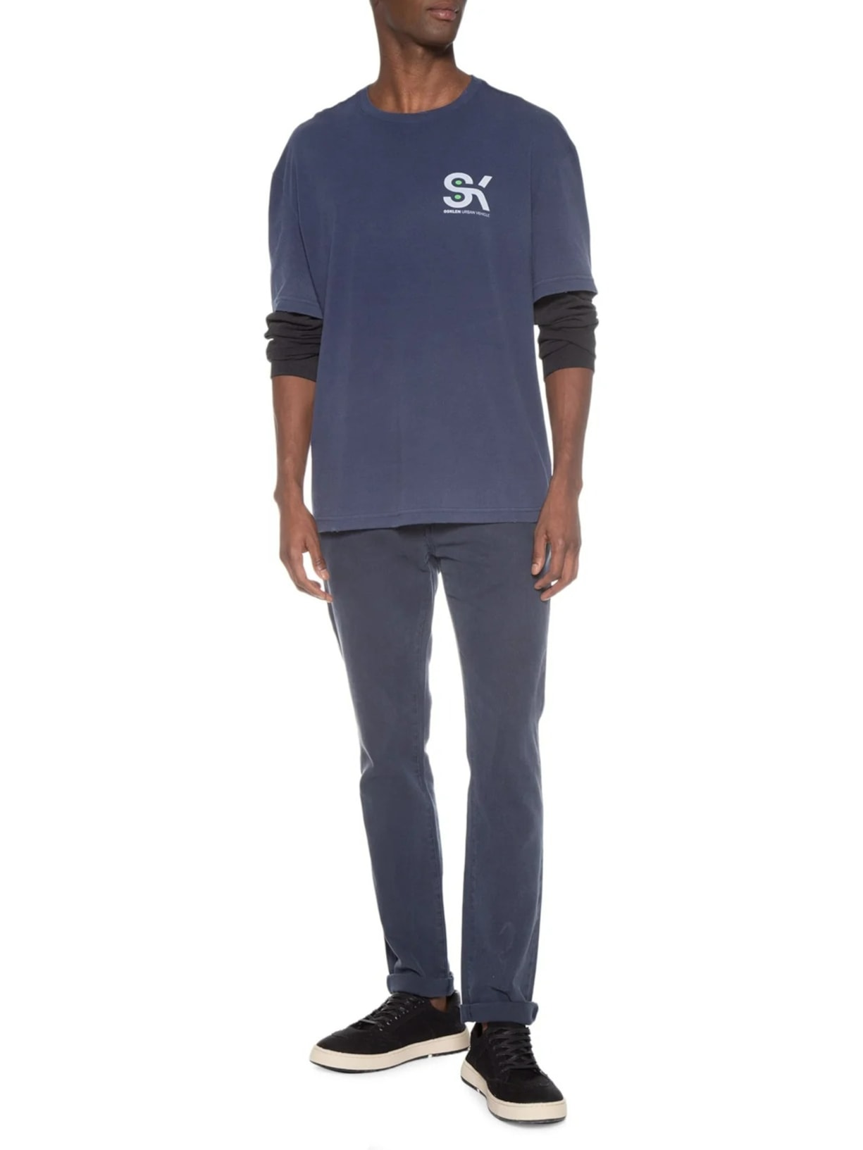 Camiseta Masculina  Manga Longa Sk8 Azul Osklen