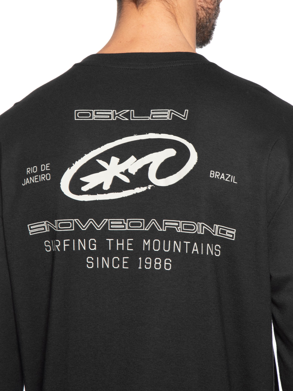 Camiseta Masculina Manga Longa Skateboarding SK8 – Preto Osklen