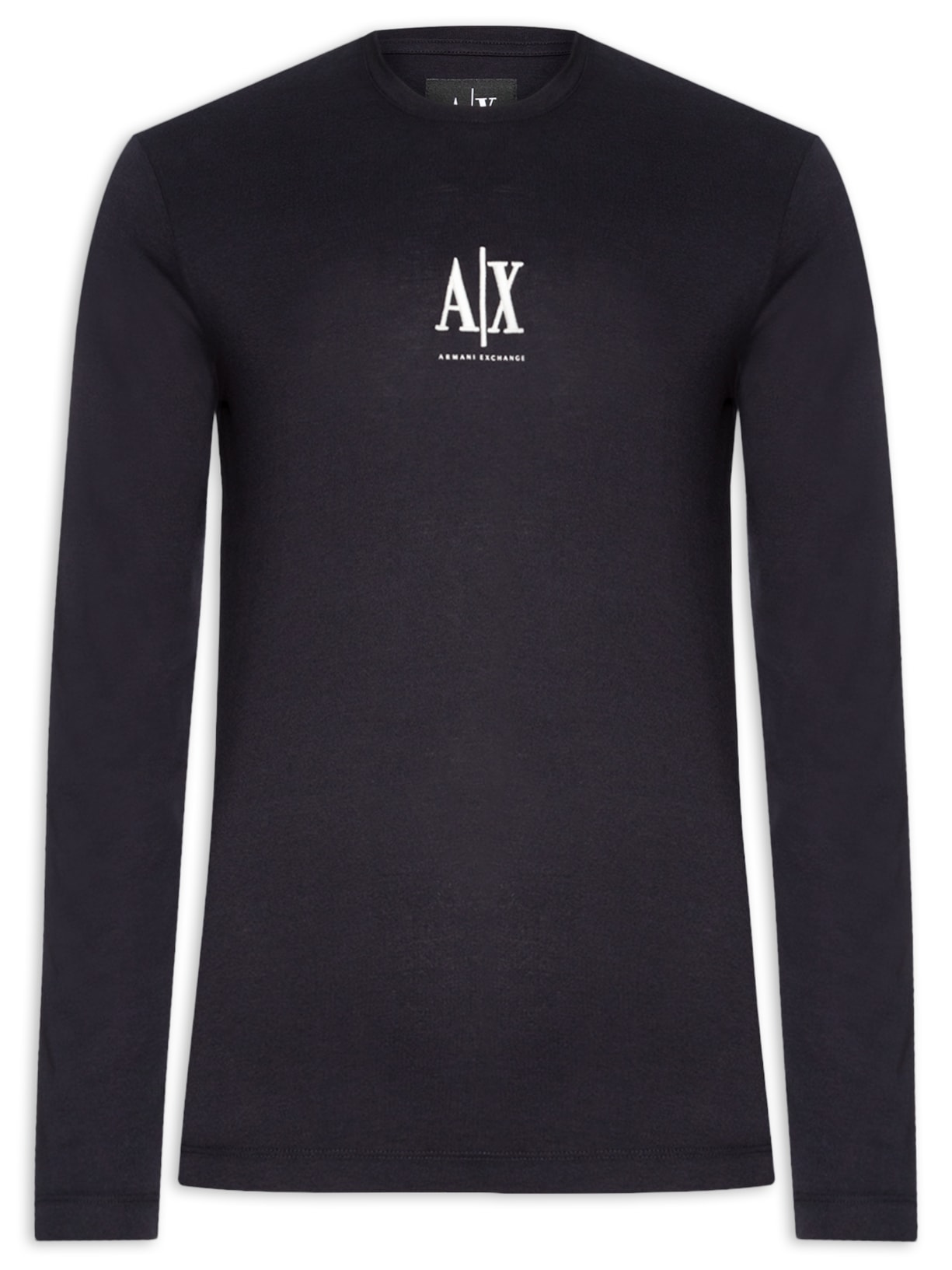 Camiseta Masculina Manga Longa Slim Fit AX - Azul