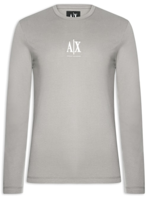 Camiseta Masculina Manga Longa Slim Fit AX - Bege