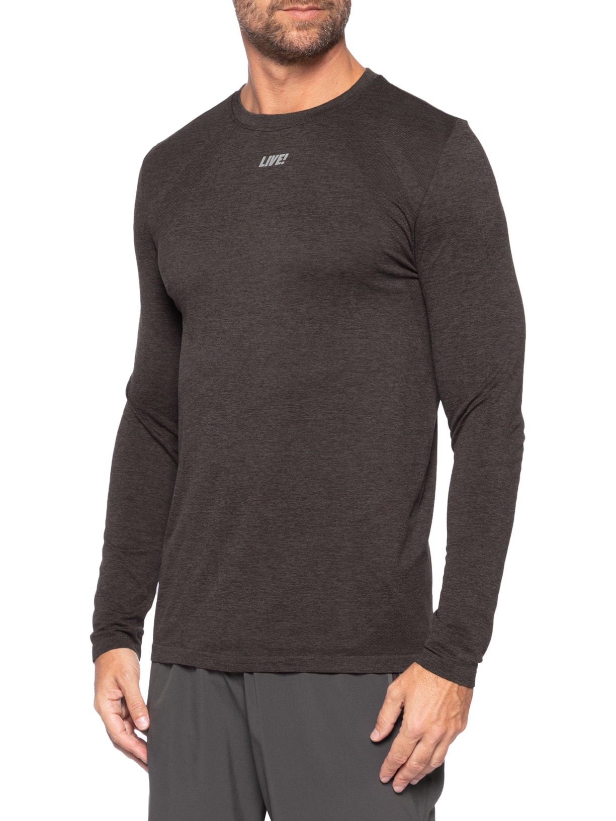 Camiseta Masculina Manga Longa Slim Train Cinza Live!