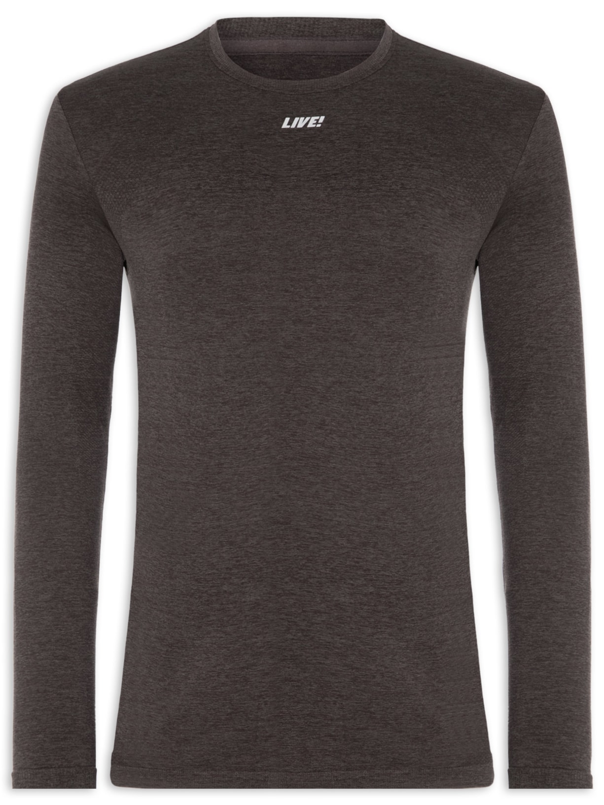 Camiseta Masculina Manga Longa Slim Train – Cinza Live!