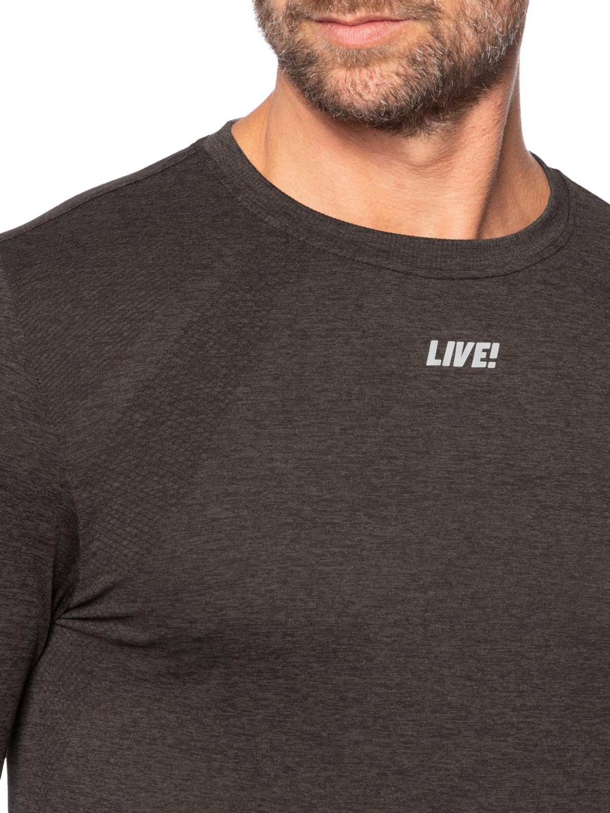 Camiseta Masculina Manga Longa Slim Train – Cinza Live!