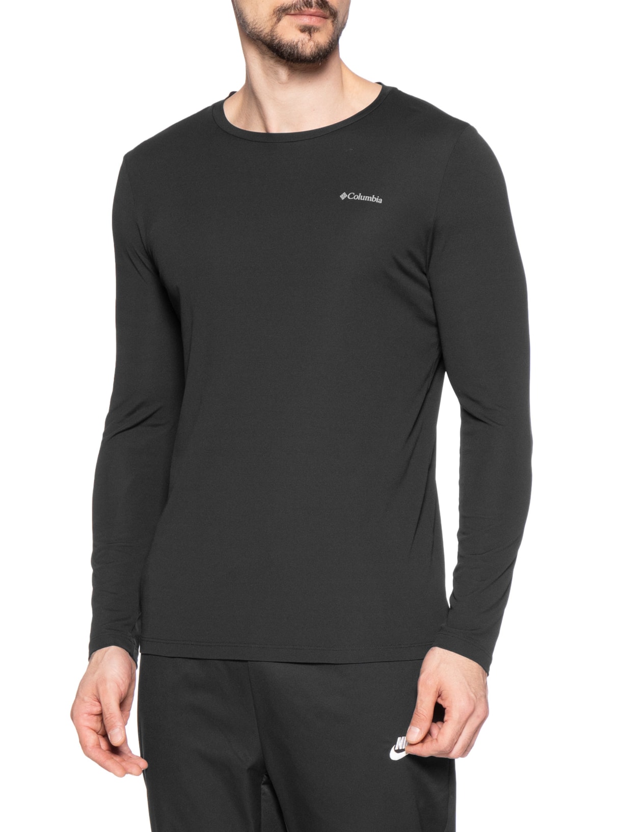Camiseta Masculina Manga Longa Sportwear Neblina Omni-Shade Fps 50 Preto Columbia