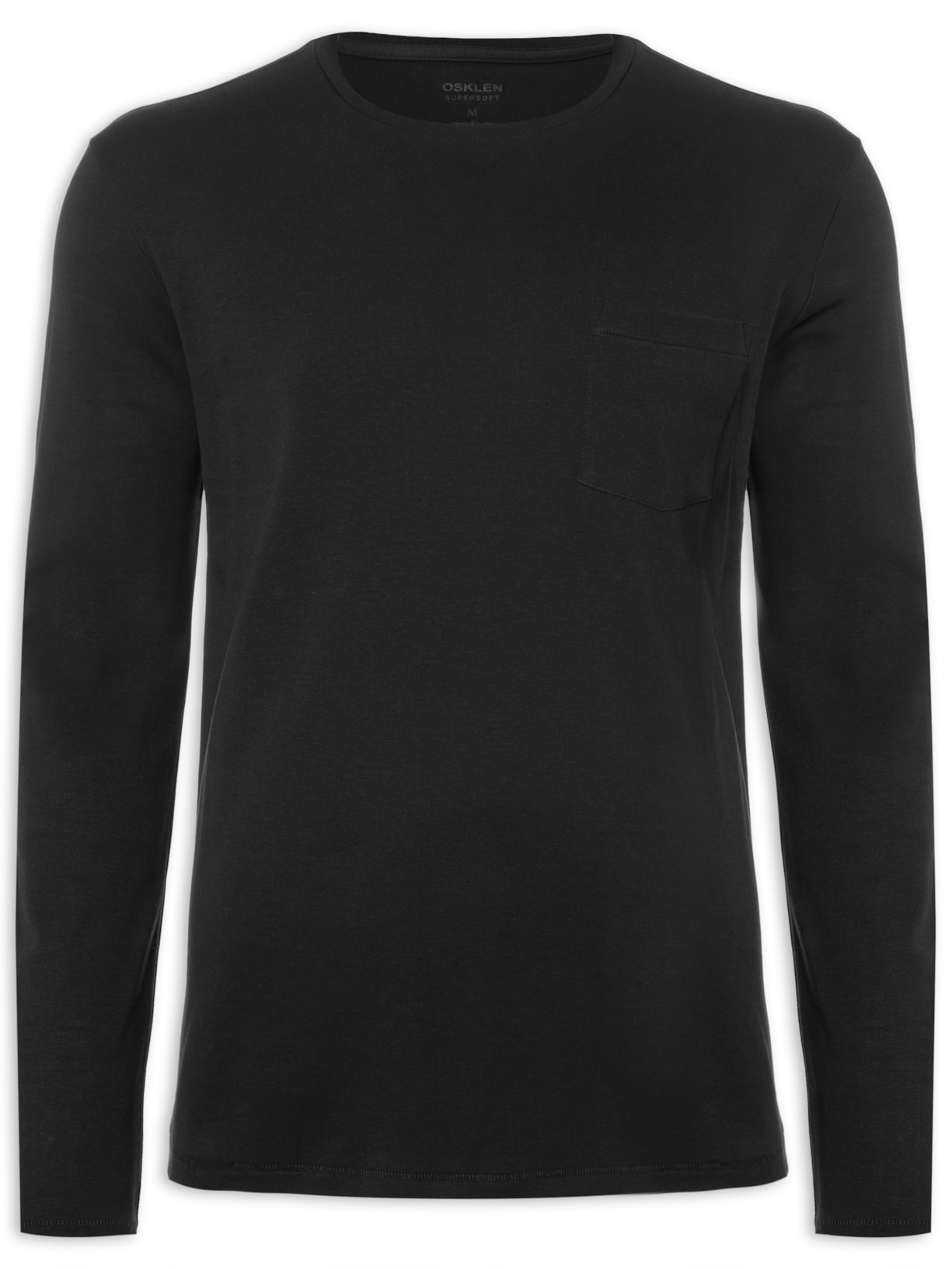 Camiseta Masculina Manga Longa Supersoft Comfort - Preto