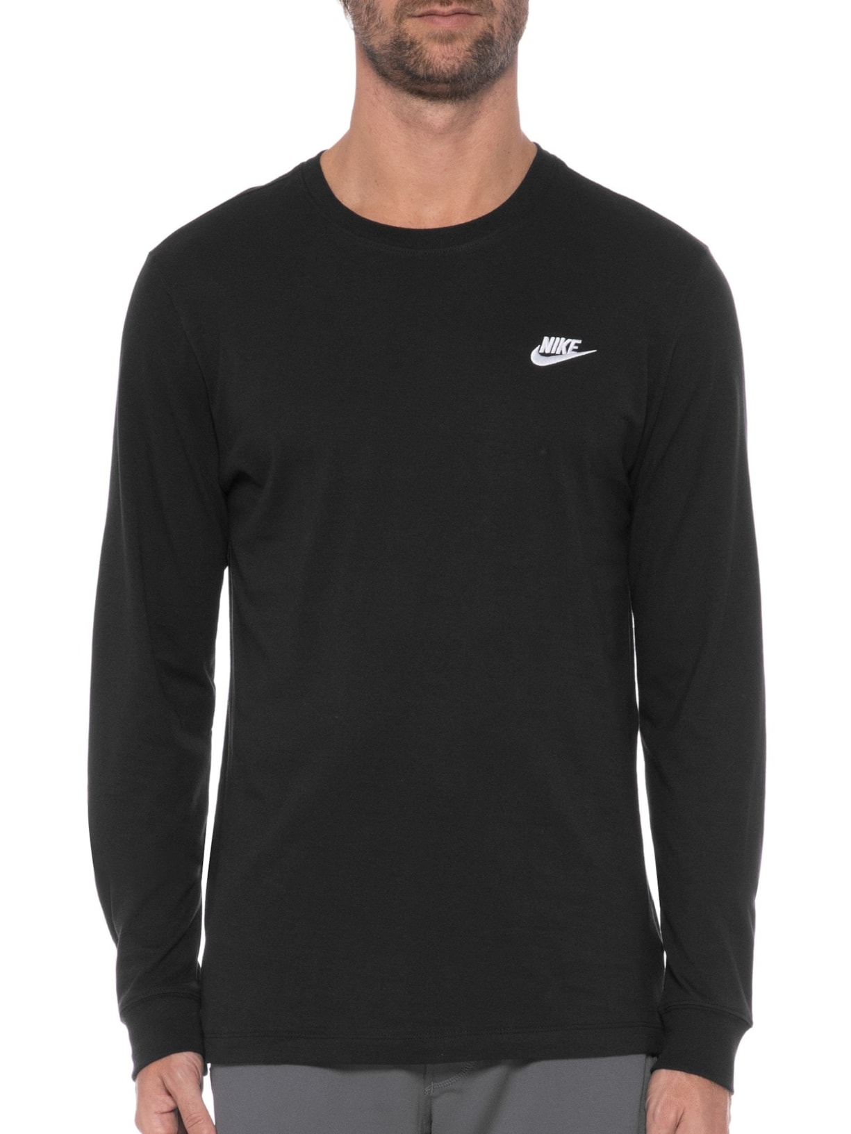 Camiseta Masculina Manga Longa Tee Ls Embrd Preto Nike