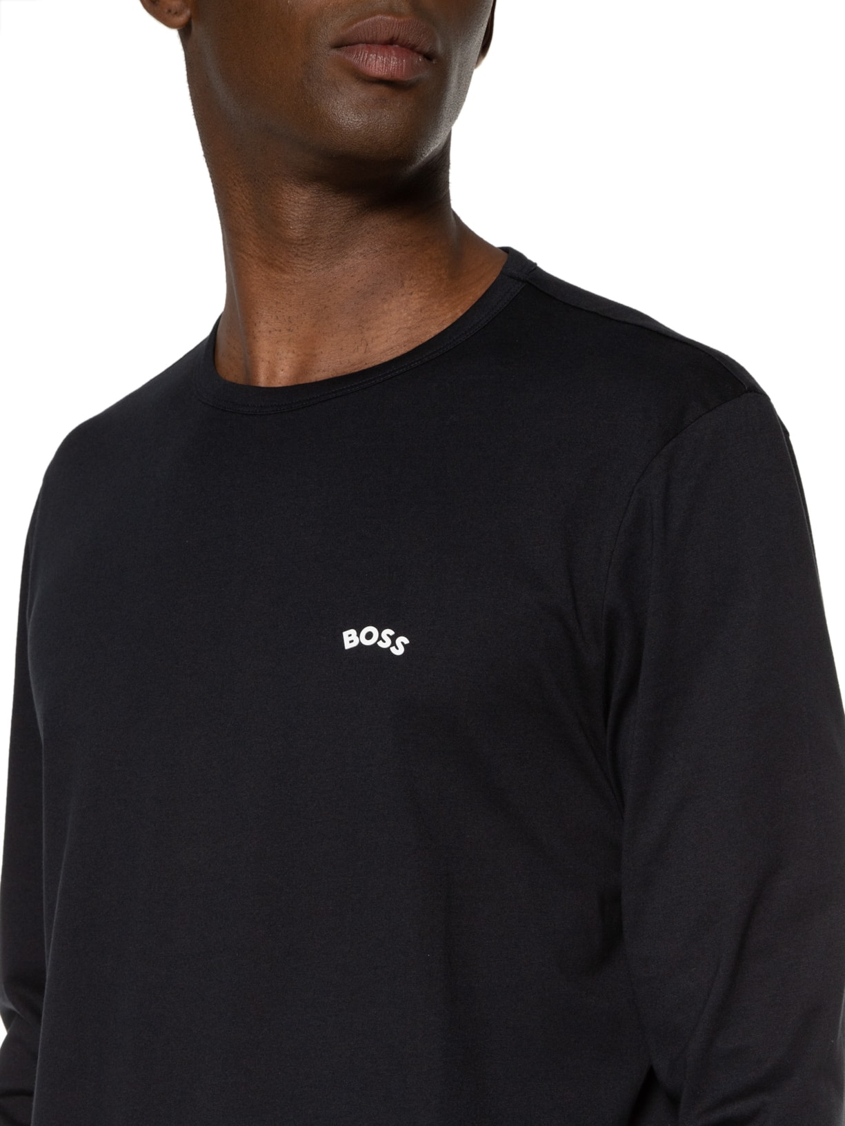 Camiseta Masculina Manga Longa Togn Curved Azul Boss