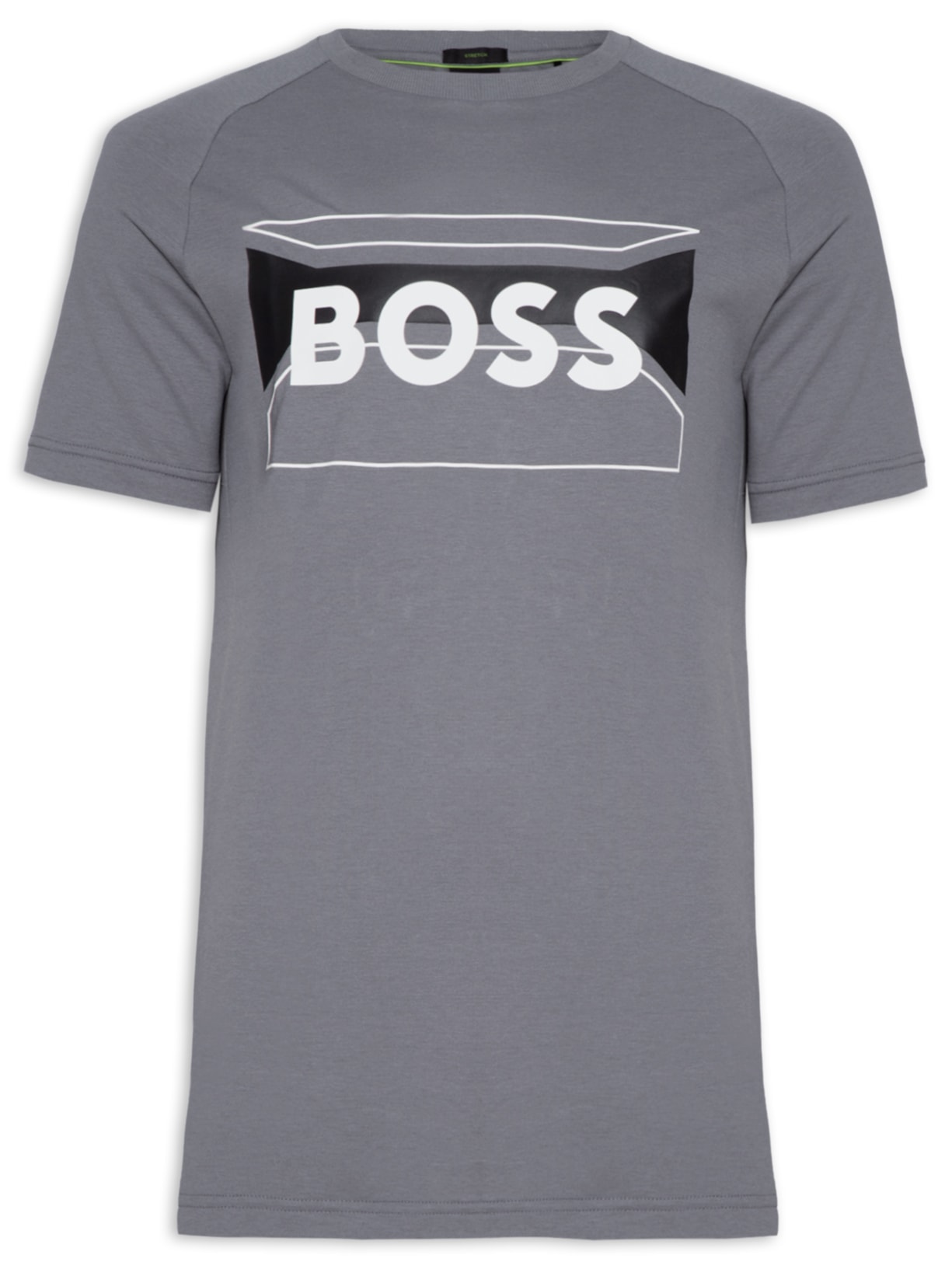 Camiseta Masculina Manga Raglã Cinza Boss