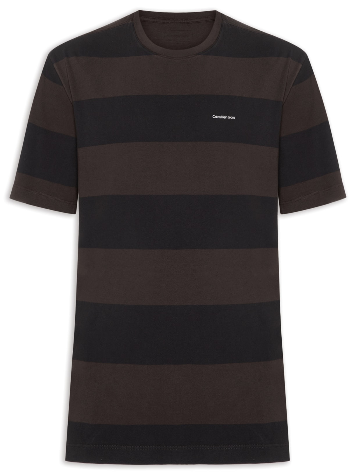 Camiseta Masculina Manga Rugby Listrada - Marrom