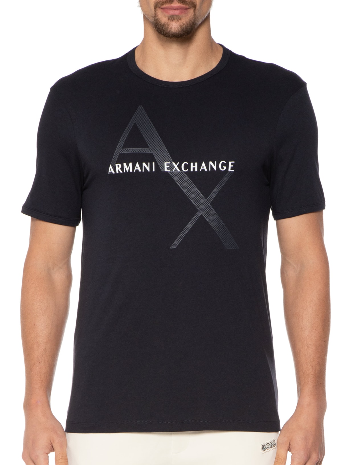 Camiseta Masculina Mangas Curtas Azul Armani Exchange