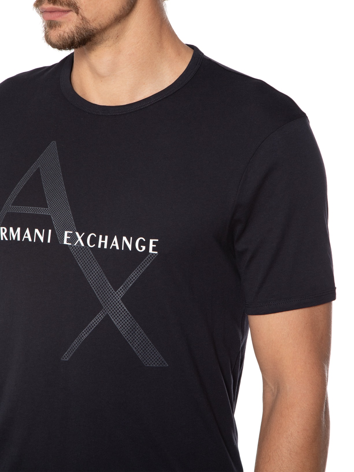 Camiseta Masculina Mangas Curtas Azul Armani Exchange