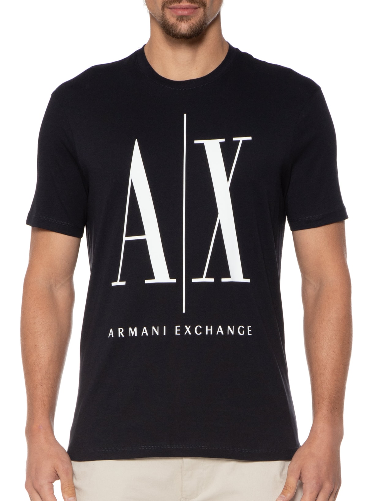 Camiseta Masculina Mangas Curtas Azul Armani Exchange