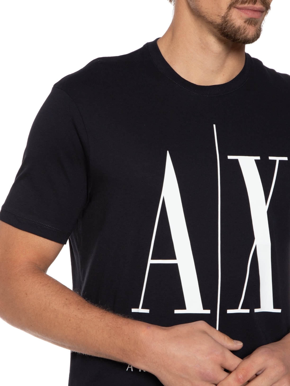 Camiseta Masculina Mangas Curtas Azul Armani Exchange