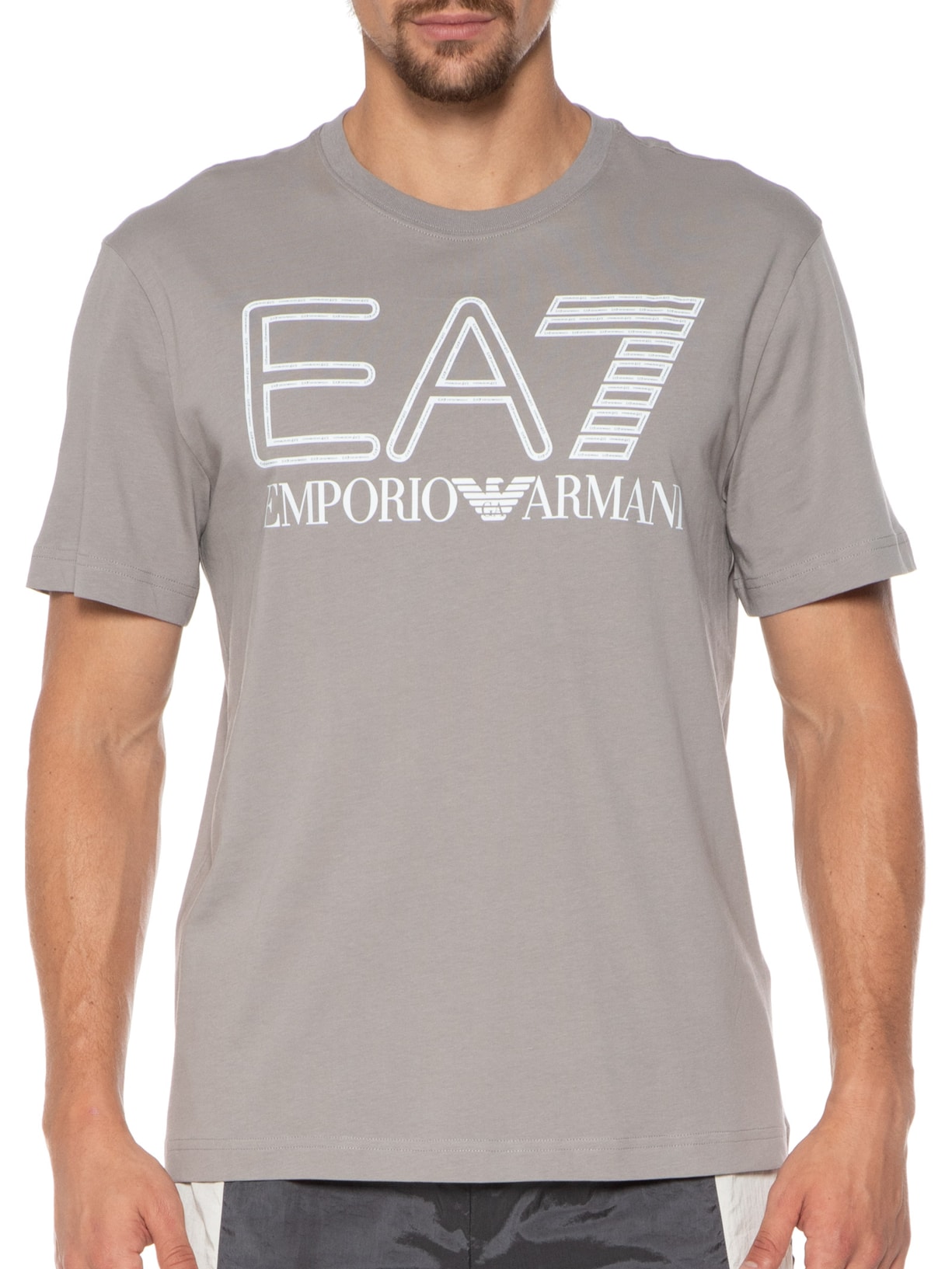 Camiseta Masculina Mangas Curtas Cinza Ea7 Emporio Armani