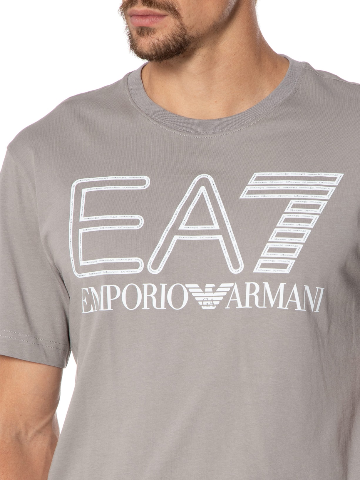 Camiseta Masculina Mangas Curtas Cinza Ea7 Emporio Armani
