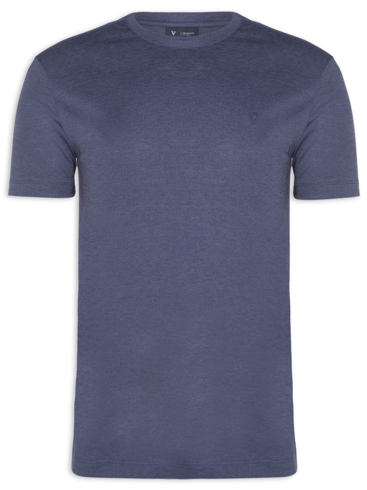 Camiseta Masculina Mangas Curtas Interlock Básica - Azul