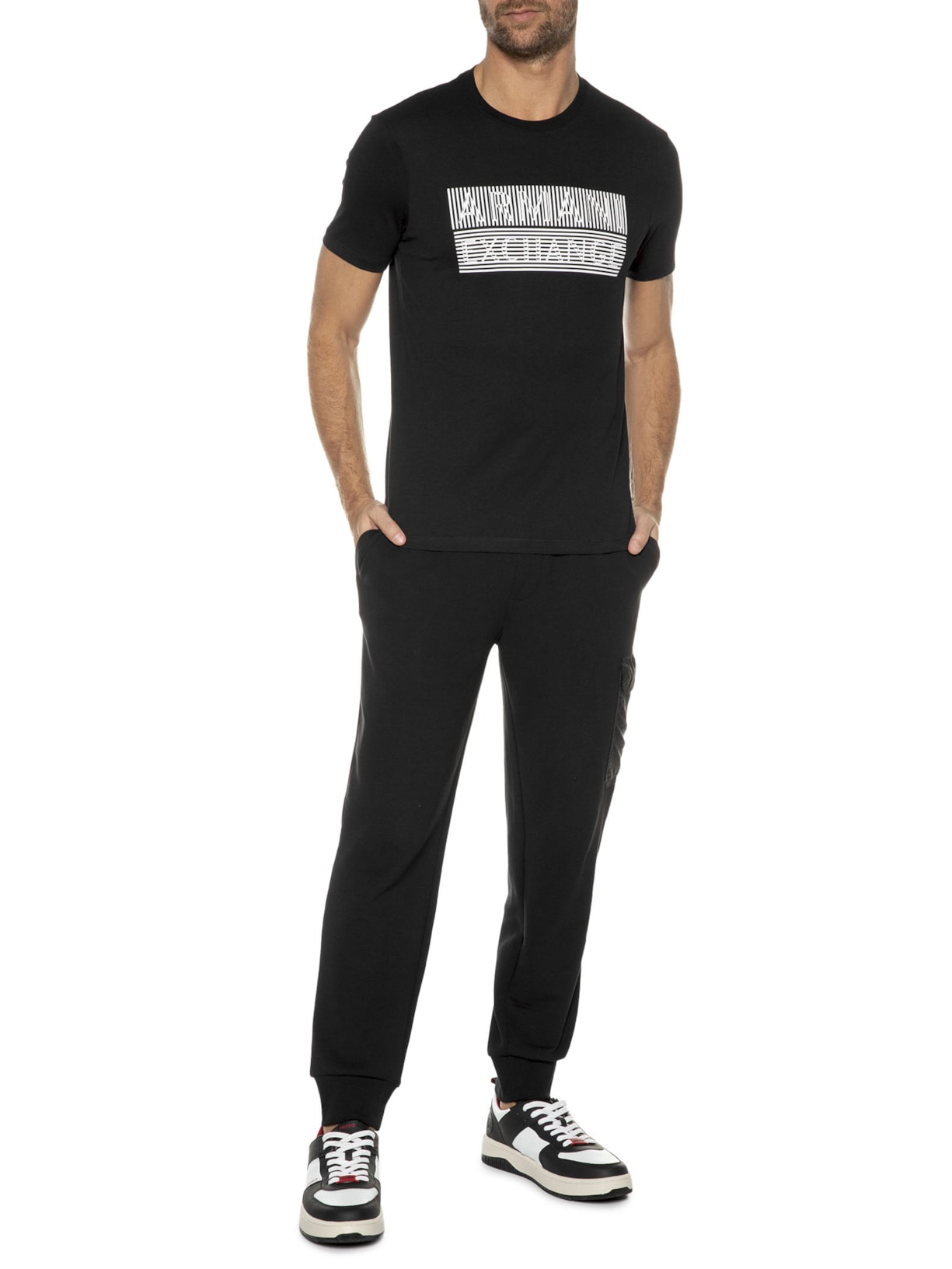 Camiseta Masculina Mangas Curtas Preto Armani Exchange