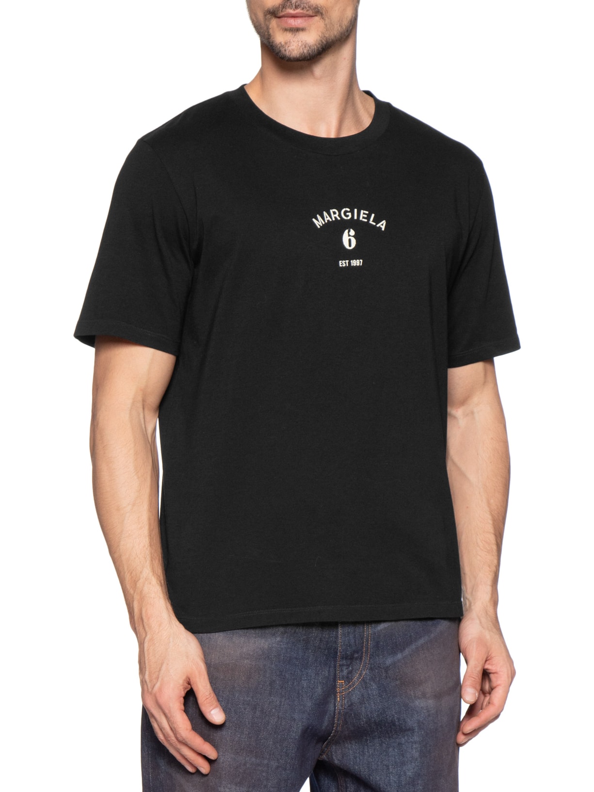 Camiseta Masculina Mannequin Print Jersey – Preto Mm6 Maison Margiela