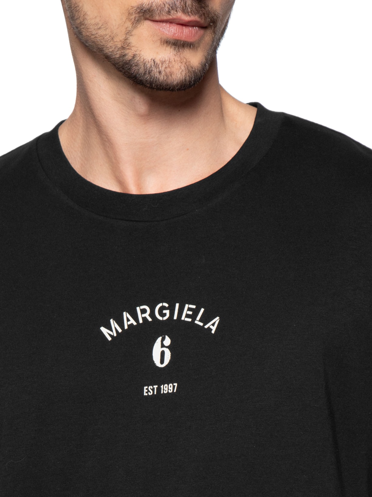 Camiseta Masculina Mannequin Print Jersey – Preto Mm6 Maison Margiela