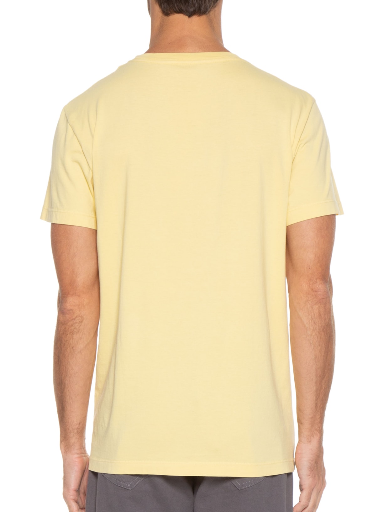 Camiseta Masculina Manuscrito Manga Curta Amarelo Richards
