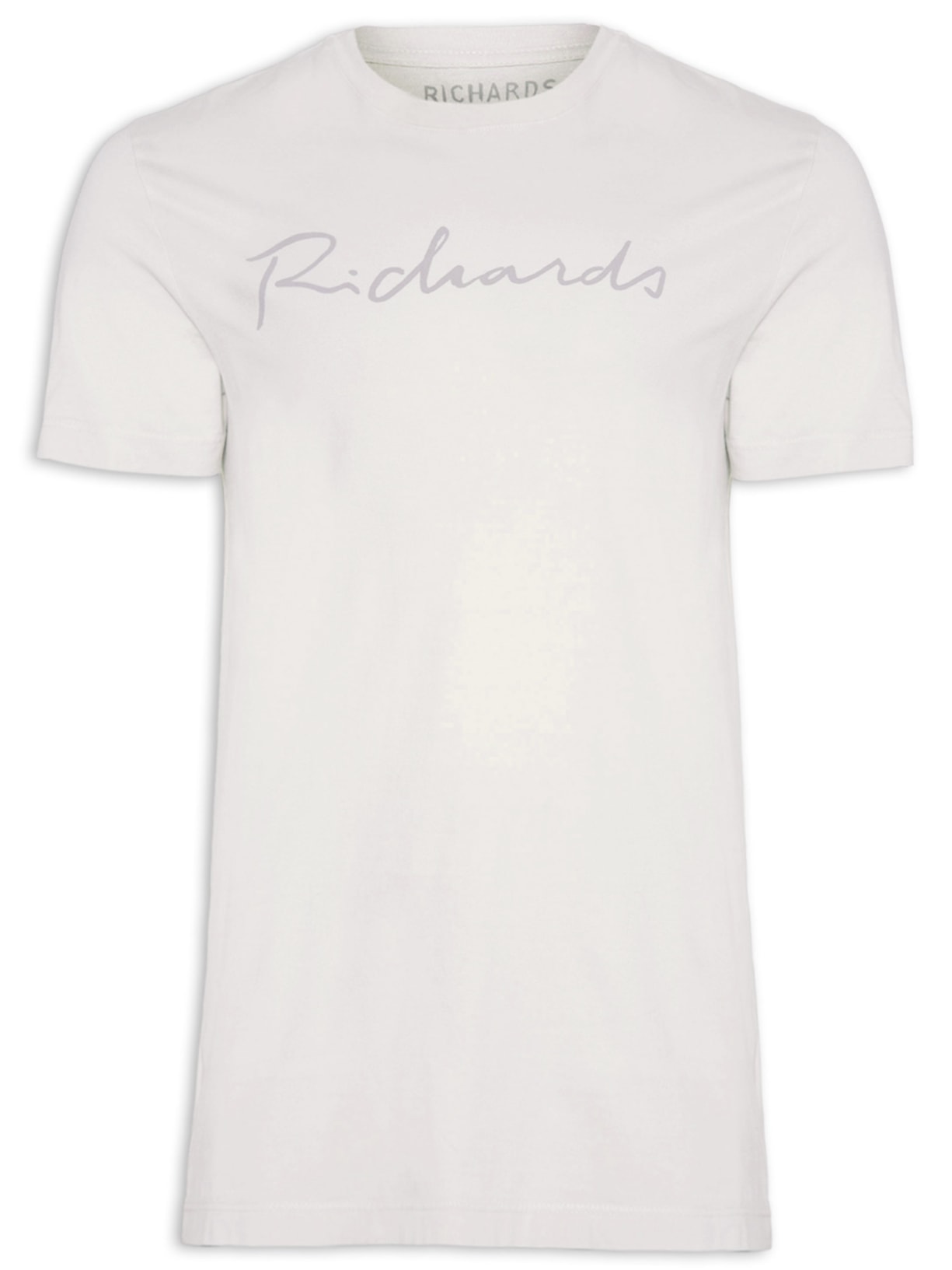 Camiseta Masculina Manuscrito Manga Curta Cinza Richards
