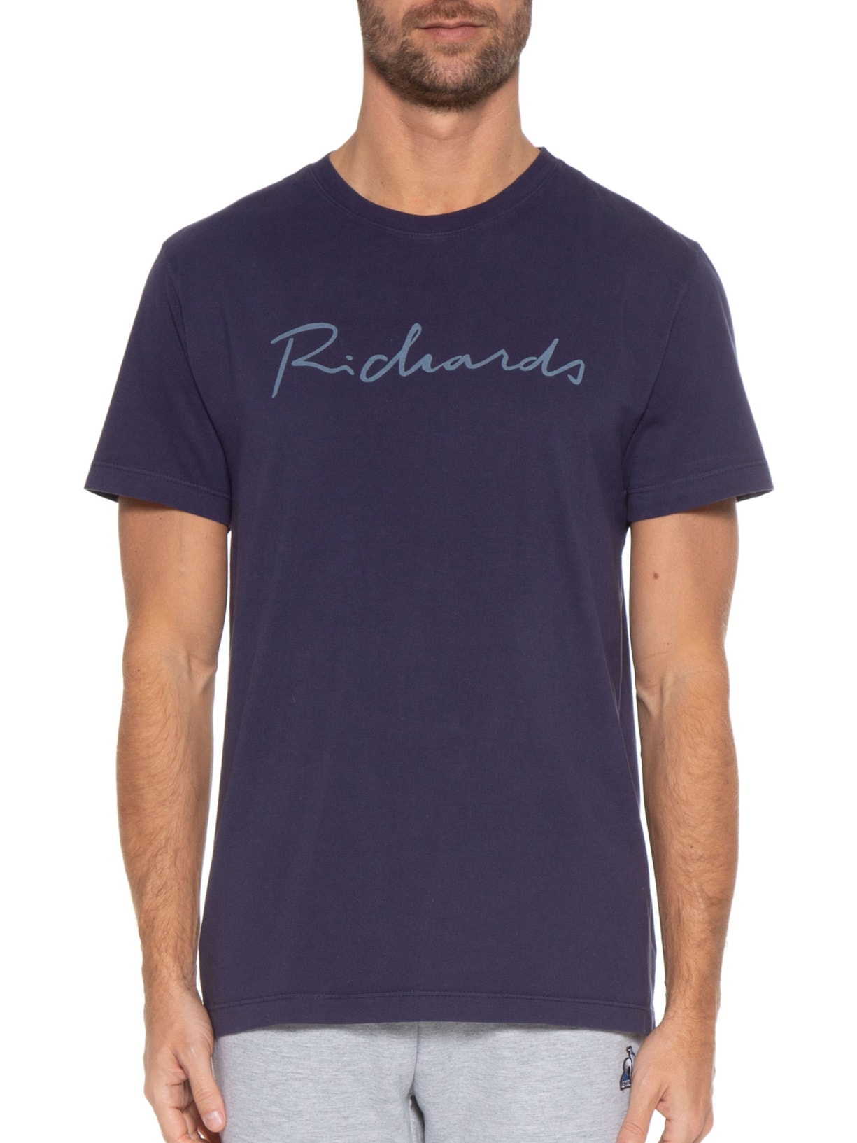 Camiseta Masculina Manuscrito Manga Curta Roxo Richards