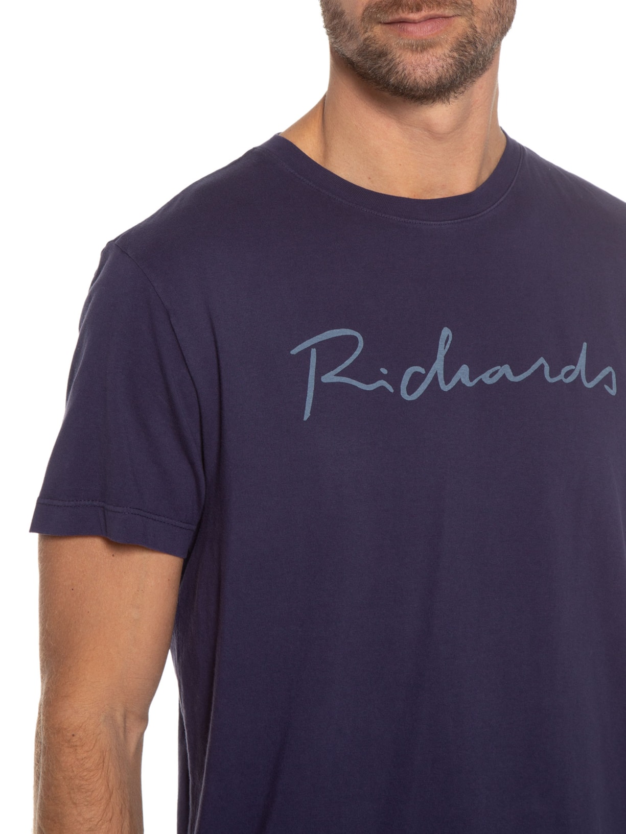 Camiseta Masculina Manuscrito Manga Curta Roxo Richards