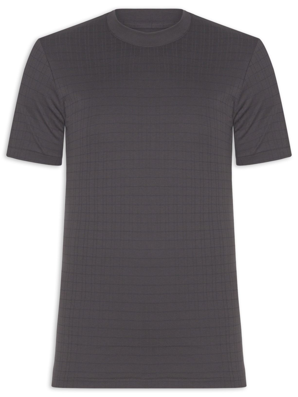 Camiseta Masculina Maquinetada Gola Média Cinza Ricardo Almeida