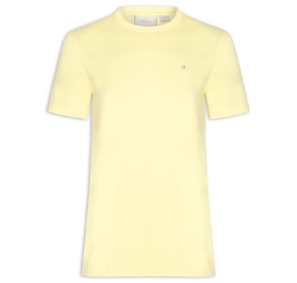 Camiseta Masculina Marca Curta Meia Malha - Amarelo