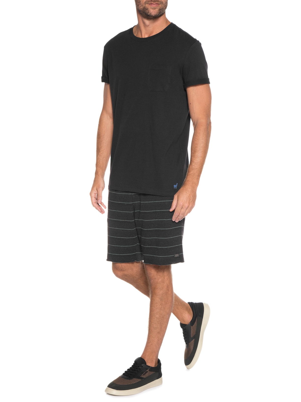 Camiseta Masculina Marlim Aquarela Preto Zapalla